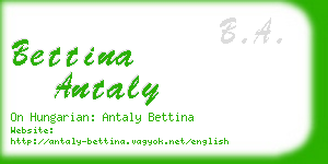 bettina antaly business card